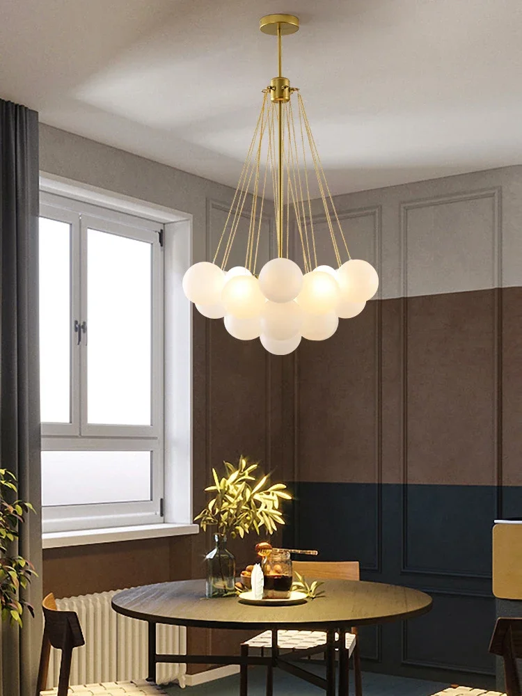 

Nordic Glass Ball Chandeliers Bubble Pendant Lamp Suspension Luminaire Hanging Light for Living Room Bedroom
