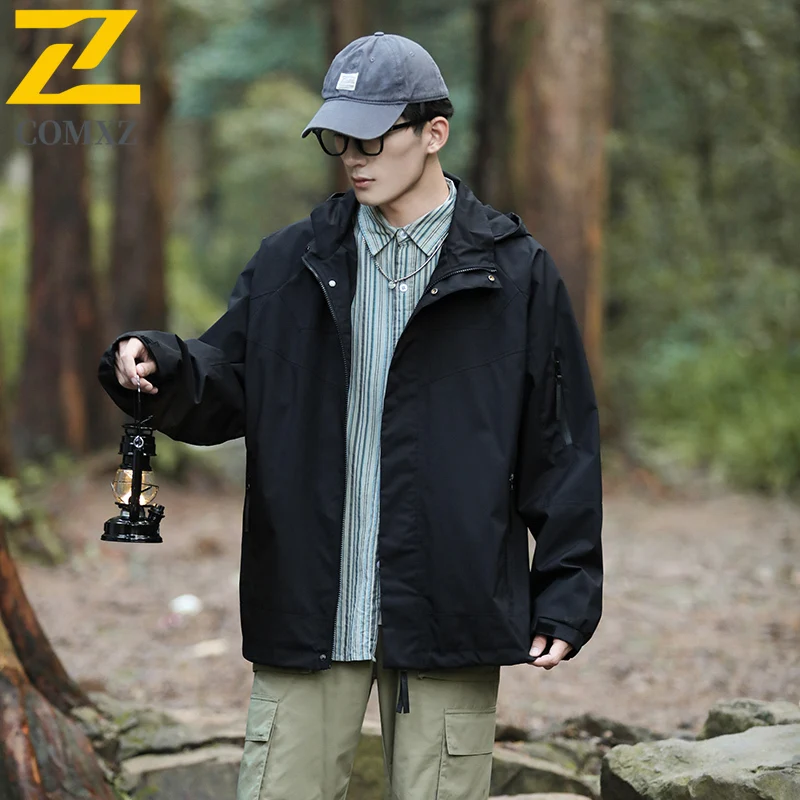 

EiAO Windbreaker Couple's Colorblock Spring Autumn Waterproof Windproof Outdoor Jacket for Hiking Camping Fishing 2025 Trendy