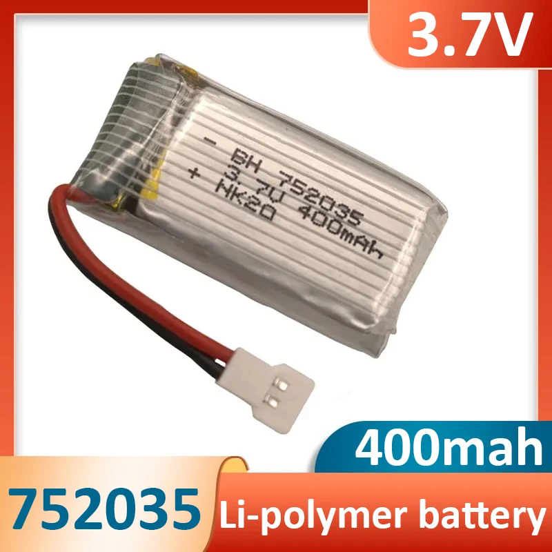 Battery H31 752035 3.7V 400mAh lithium battery H107 H31 KY101 E33C H107D JD385 remote control drone pezzi di ricambio battery