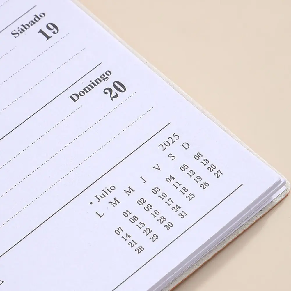2025 A7 Spanish Agenda Book With Calendar Notebook Daily Weekly Monthly Planner Notebook To Do List Notepad School Office Supply