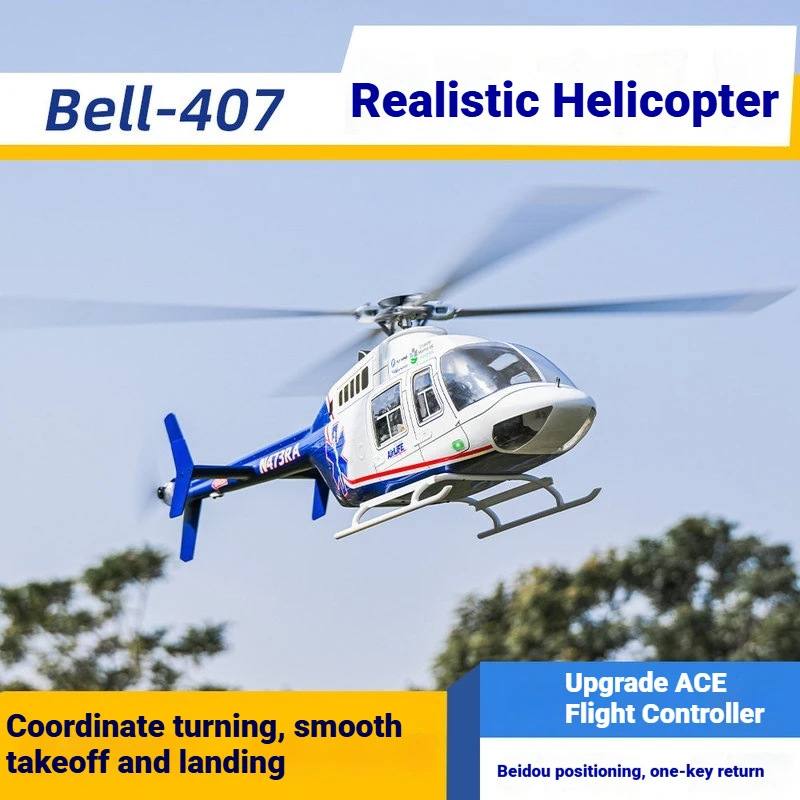 Feiji New 470 Class Bell 407 Scale Rc Helicopter Ace Flight Control Self Stabilizing Simulation For Adult Hobby Enthusiasts