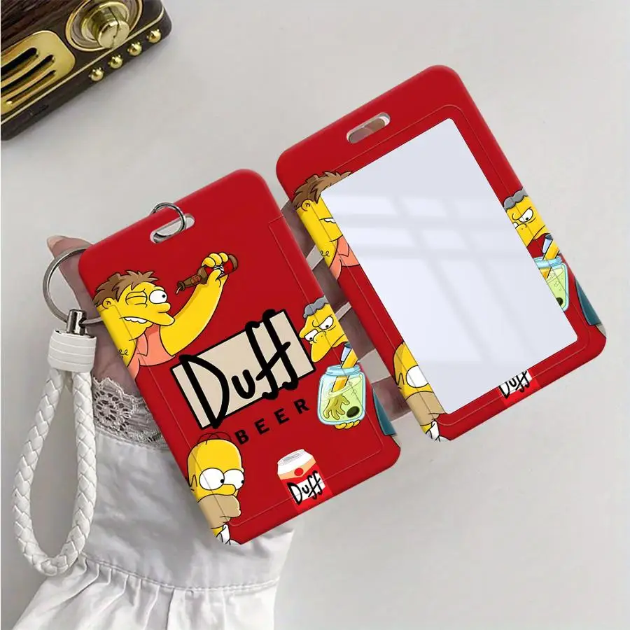 

Держатель для карт The Simpsons Beer, 1 шт., выдвижной, для кредитных карт, детский, для проездного, с ремешком, чехол для банковского удостоверения личности