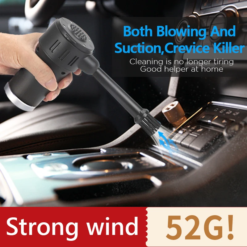 

Powerful Portable Car Vacuum Cleaner With Air Duster Function 8000 Pa 75W Customized Plastic+pp 210*75*96mm 60000RPM 3 Hours ATE