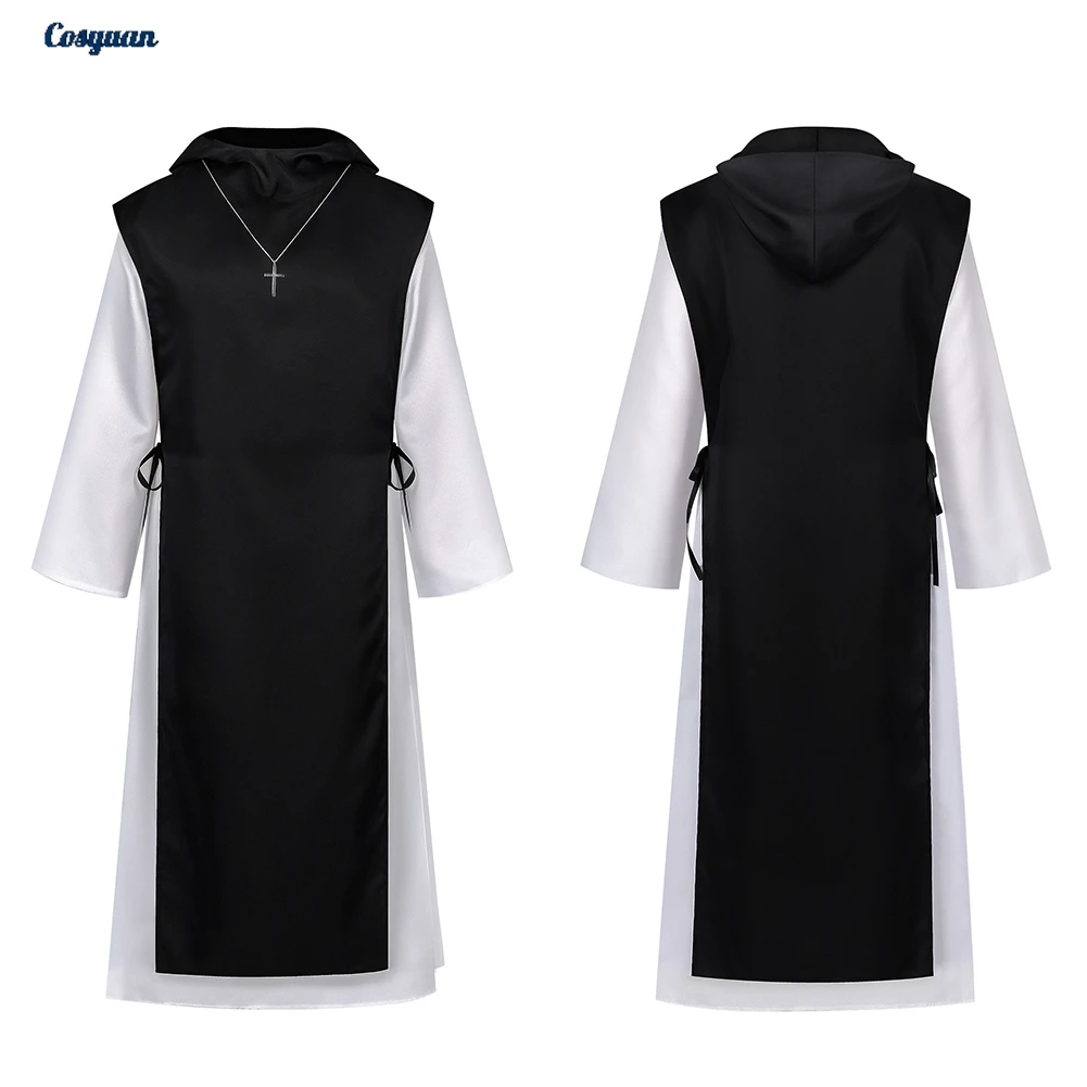 

Halloween Cosplay Priest Robe Shawl Clothes Necklace Men Party Disguise Roleplay Male Halloween Costume Carnival Outfits Suits