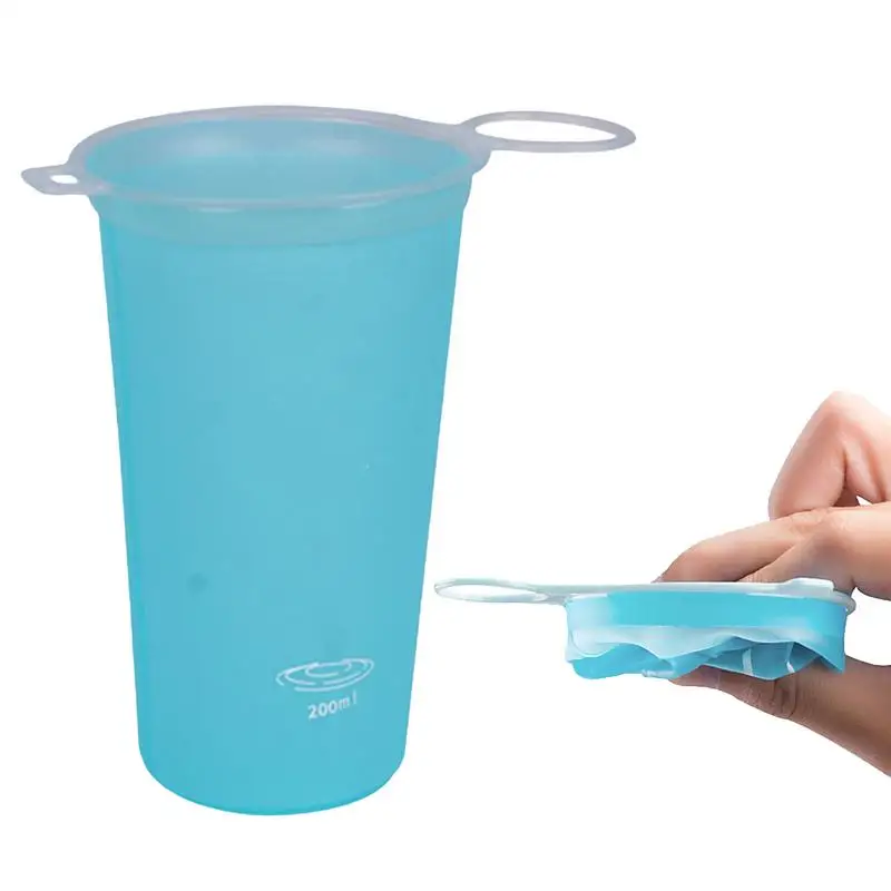 200 ml Klapp Marathon Lauf Wasser Tasse TPU Weiche Sport Tassen Faltbare Wasser Tasse Große Mund Sport Trinkbecher für Camping