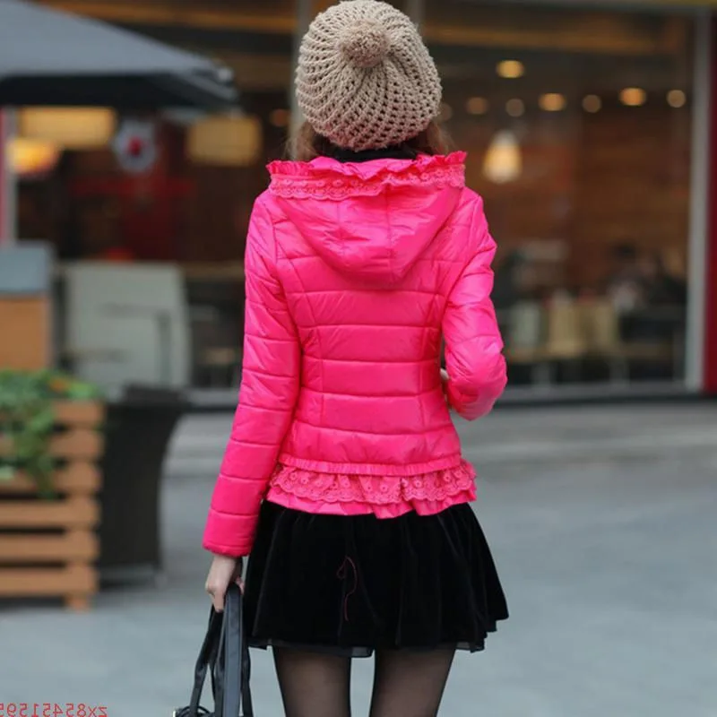 2024 New Women Cotton Jacket Coat Autumn Winter Fashion Warm Parkas Hooded Jacket