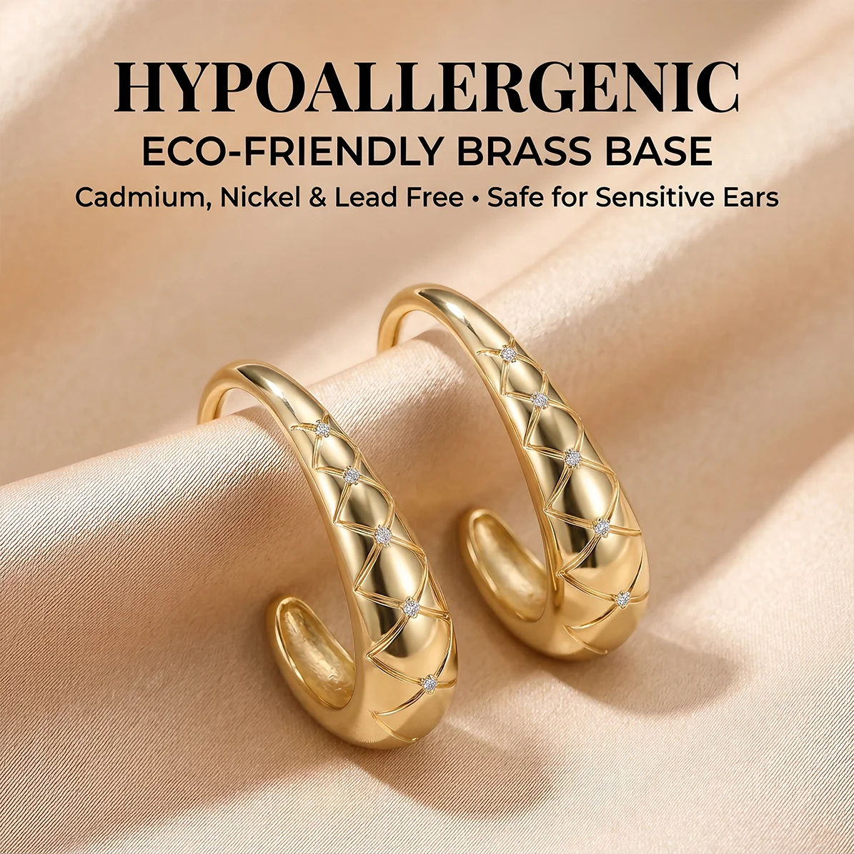Moonmory Minimalistische Luxus-Ohrringe mit einzigartigem Birnen-X-Streifen-Design für Damen, 5A Messing, Zirkon, 14k Doppel-Goldplattierung, Geschenk-Ohrringe – Detail 6