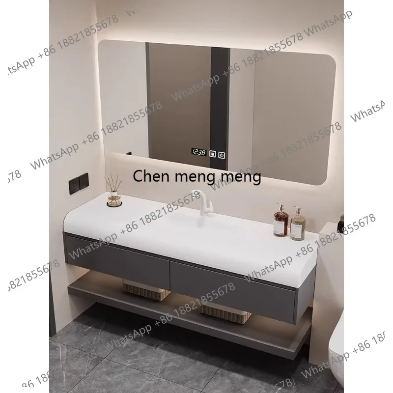 Light Luxury Corian Integrated Basin Bathroom Cabinet Combined Toilet Hand Washbasin Cabinet Washstand