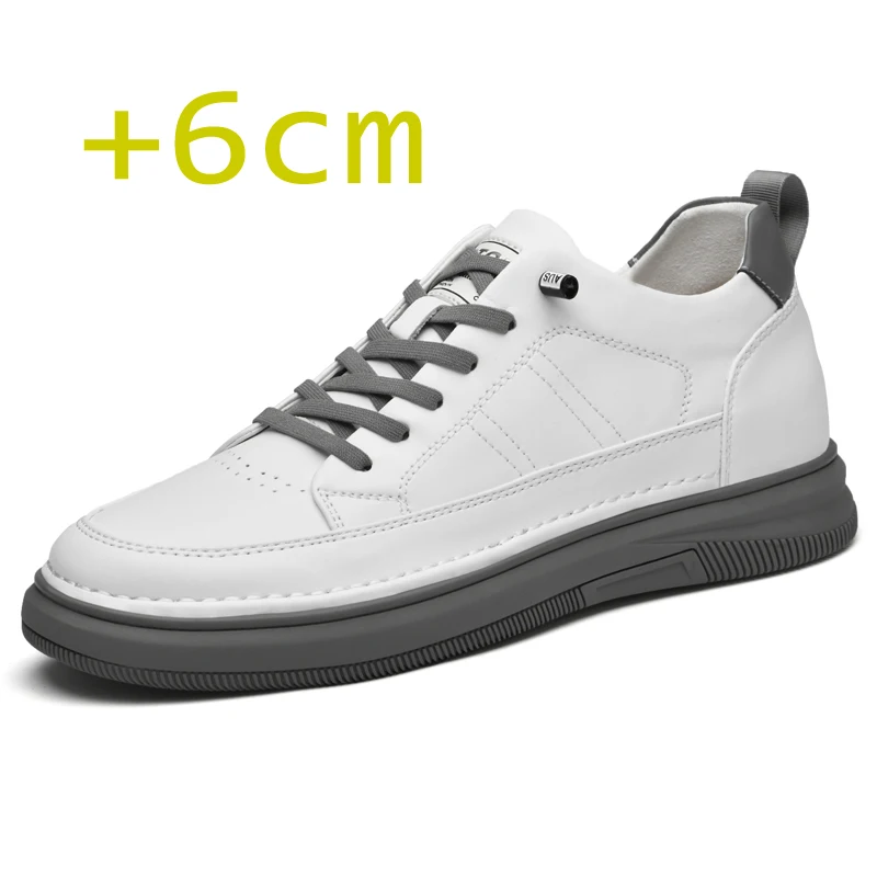 

New Skateboard Shoes Sneakers Man Elevator Shoes Height Increase Insole 6cm White Black Taller Shoes Men Leisure Fashion Sports