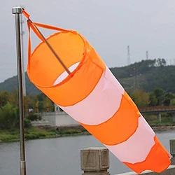 60/80/100cm Windsock Outdoor Wind Direction Measurement Reflective Belt Rip-stop Weather Vane for Airport Aviation Garden Farm