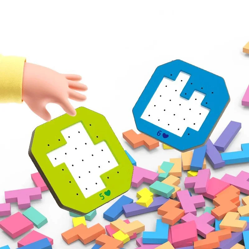 Puzzle à Motif Multifonction Montessori, Jeu de Logique Créatif, Compétences de Raisonnement, Jouets d'Innovation, Planche, Cadeau Parent-Enfant