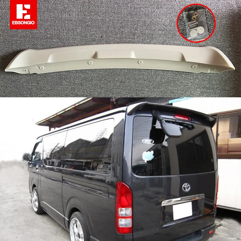 Tylny Spoiler dachowy do Toyota Hiace, 2005 do 2018, tworzywo ABS, podkład, owiewka na tylni bagażnik, spojler, dekoracja samochodu