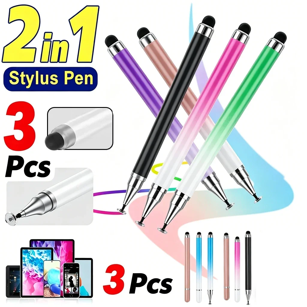 4/1 Pcs Universal 2 in 1 Stylus Pen for Smart Phone Tablet Drawing Capacitive Pencil Android Screen Touch Pen For iPhone Samsung
