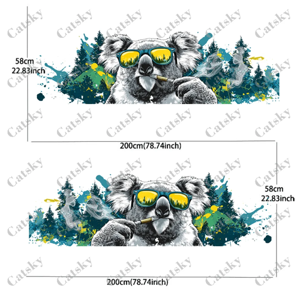 Koala tree splash sticker with sunglasses and cigarette, suitable for cars and trucks, durable, fade-resistant, easy to install