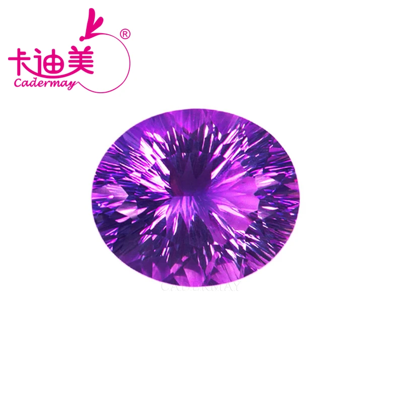 CADERMAY Oval Shape Natural Amethyst Loose Stone With GRC Certificate  Beads For Jewelry Making