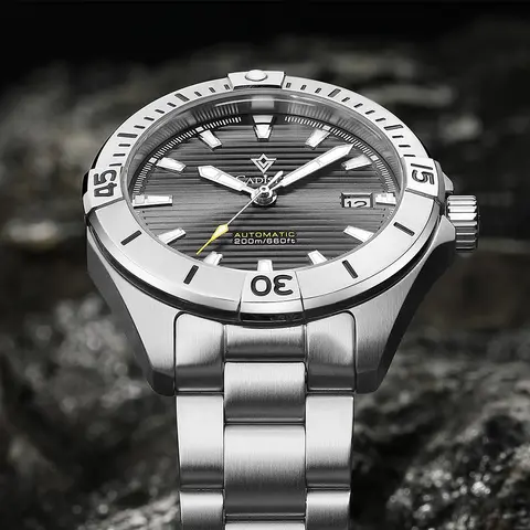 CADISEN NEW Top Brand Sports Men Mechanical Wristwatch Luxury Automatic NH35 Watch Men's Stainless Steel 200M Waterproof Clock
