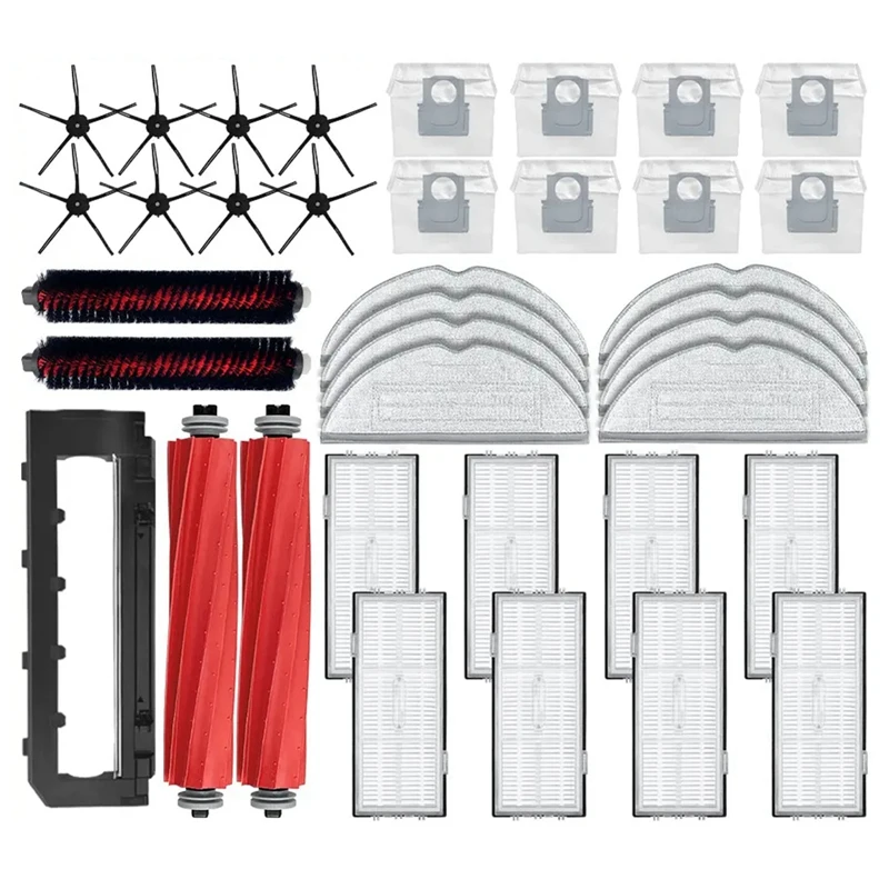 Roborock-Peças De Reposição Para S7 Maxv Ultra, S7 Pro Ultra, Peças De Reposição, Escova Lateral Principal, Filtro Mop, Saco De Poeira