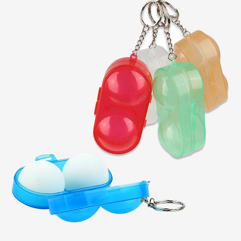 Plastic 2 Ping-pong Balls Storage Box Table Tennis Ball Storage Case With Key Chain For Sport Training Accessories