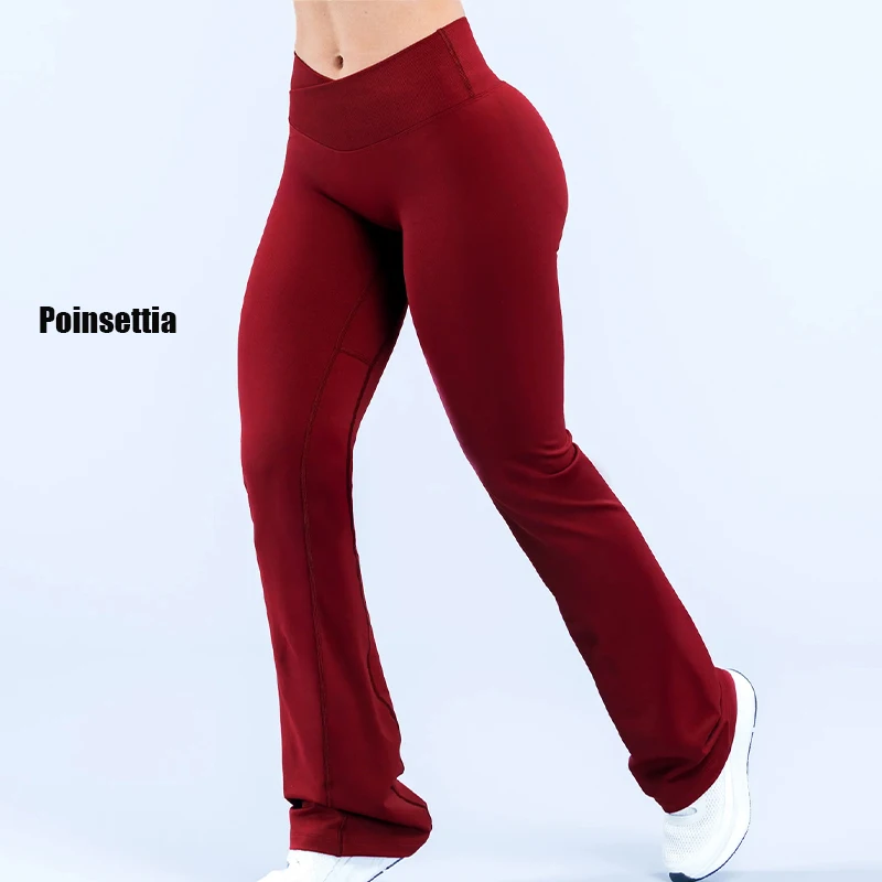 

Sports Pants Flared Straight Leg Pants Women's High Waist Yoga Pants Gym Pilates Running Pants d
