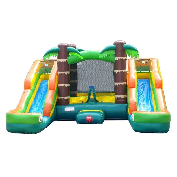 Crossover Double Water Slide Bounce House Combo, Tropical