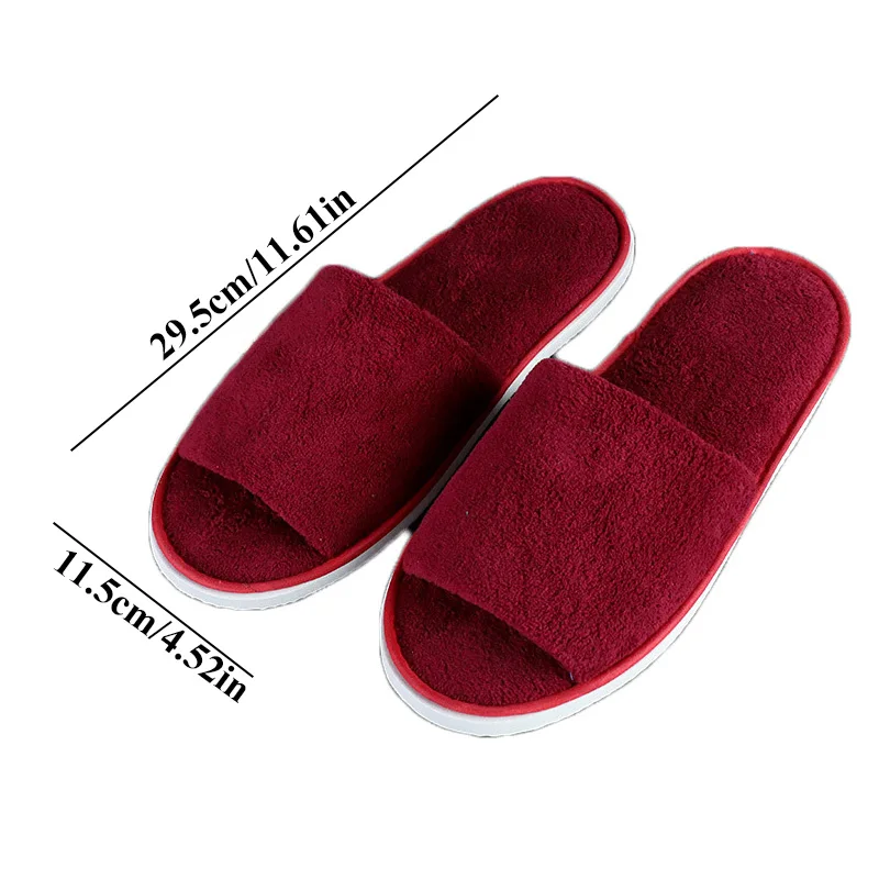 Winter Fleece Warm Slippers Non-slip House Hotel Shoes For Women Solid Flat Sandals Half Pack Flip Flops Men\'s Ladies Shoes