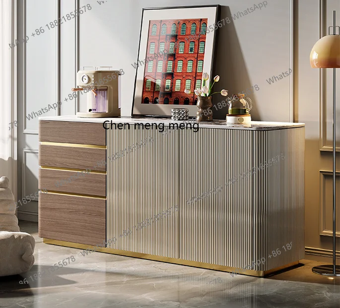 

Italian minimalist dining side cabinet, living room light luxury entrance cabinet, modern minimalist bedroom, bedside cabinet