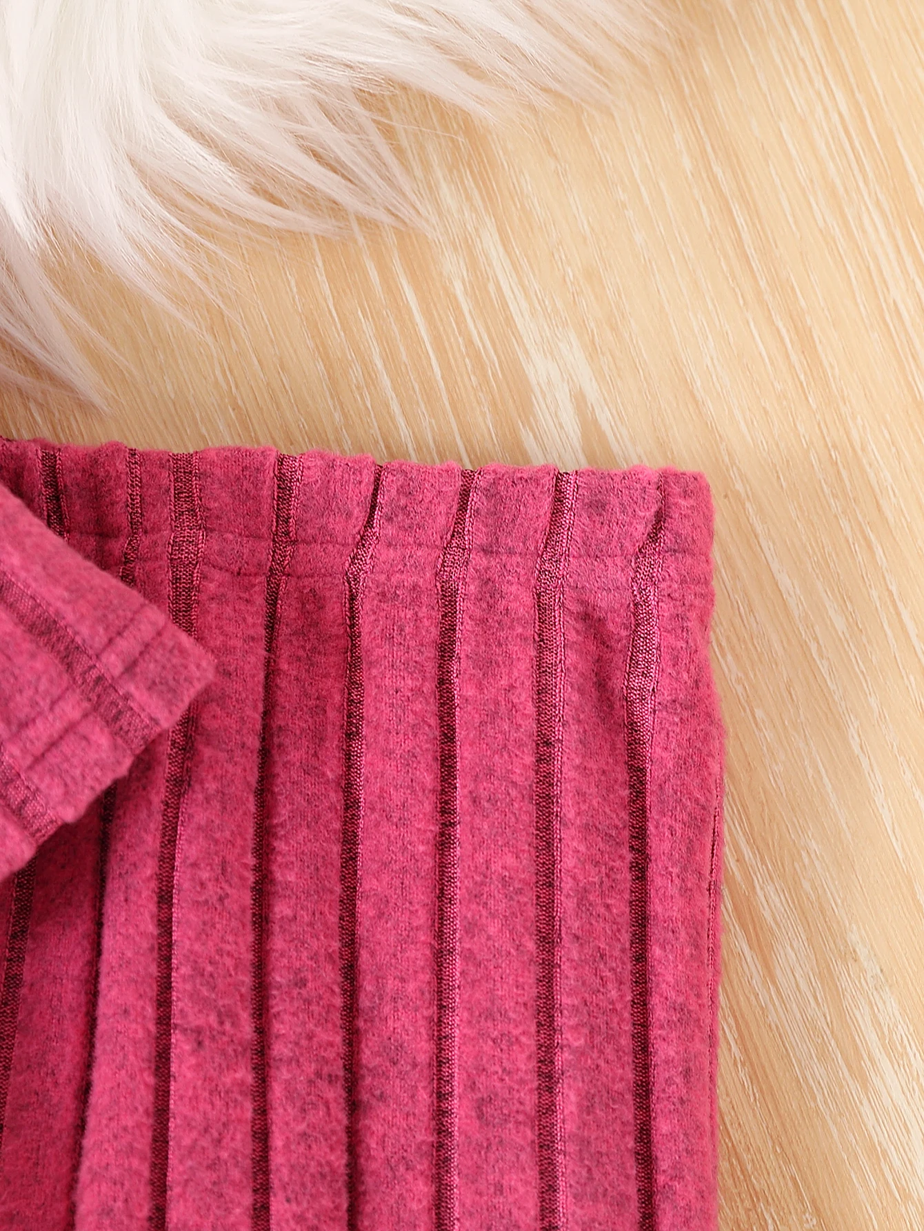 2-teiliges Set für Babymädchen, lässiges, bequemes Oberteil mit langen Ärmeln und Rundhalsausschnitt, gestreift, mit Hose, Herbst- und Winteroutfit für Kleinkinder. – Detail 5