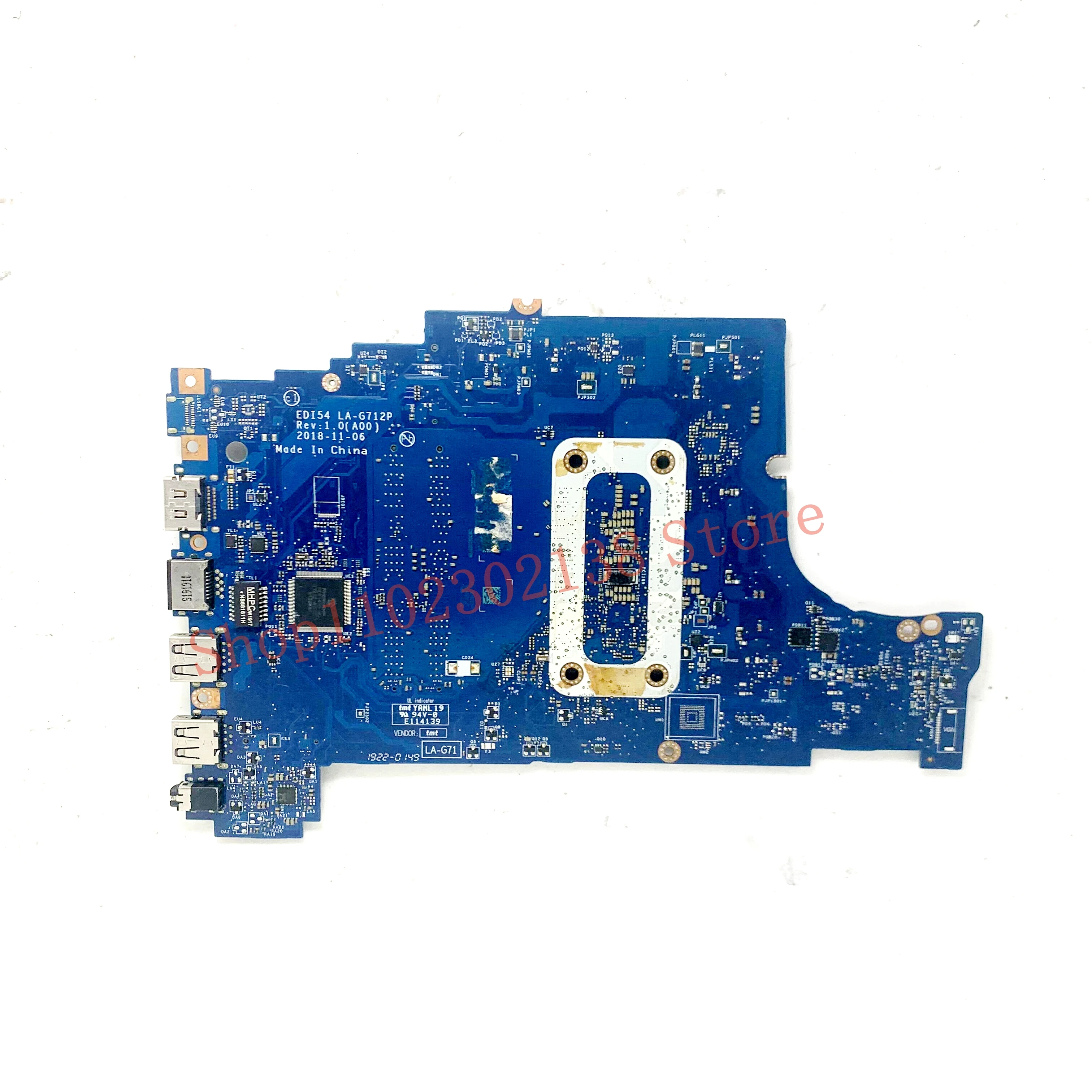 EDI54 LA-G712P High Quality Mainboard For Dell Inspiron 3580 3583 Laptop Motherboard With SRFFX I5-8265U CPU 100% Working Well