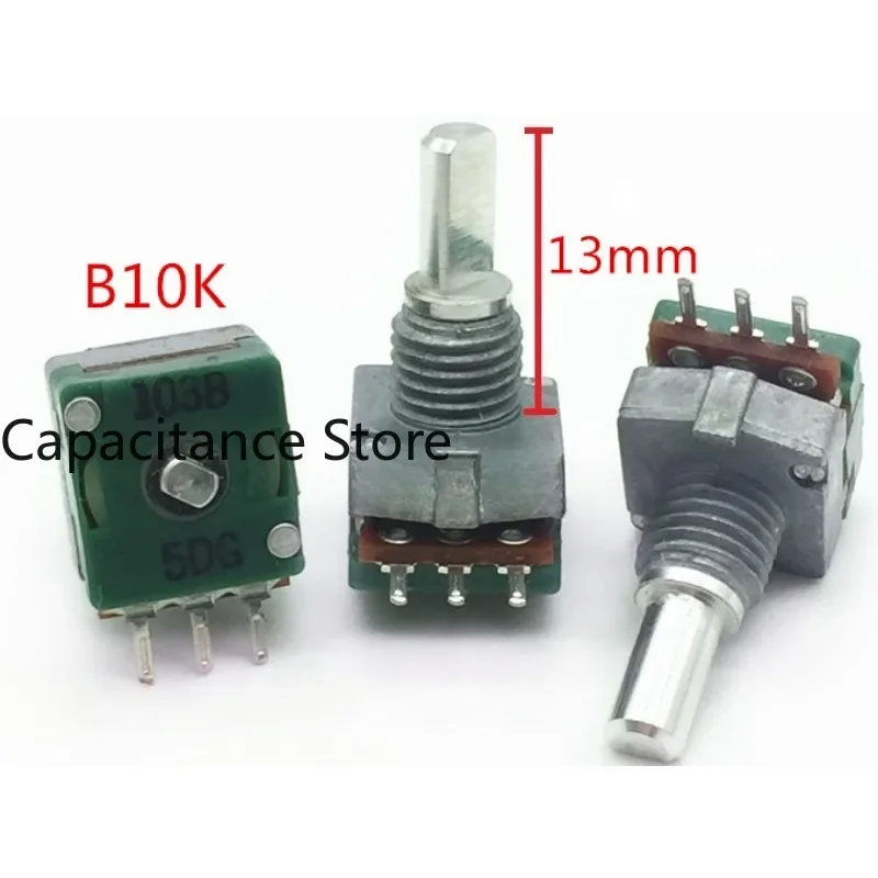 

5PCS Potentiometer RK094111000NA single link B10K 3 pin shaft length 13mm half RK09 type