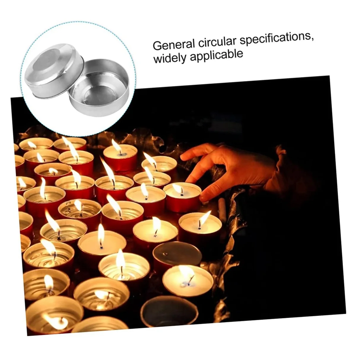 X59A_400pcs Aluminum Candle Box Candlestick Tealight Candle Dish DIY Candles Case Candle Tins Containers Empty Tea Light Case