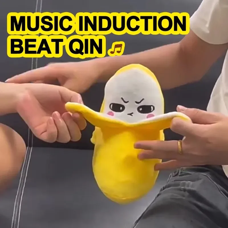 NEW Kids Banana Fruit Induction Beat Toy Creative Music Dolls Kawaii Parent-child Toys Sensory Party Game Collectible Toy
