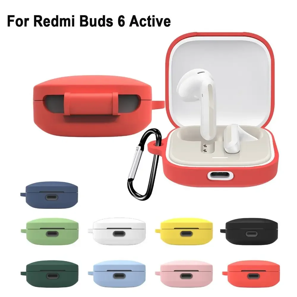 Silicone Protective Case for Redmi Buds 6 Active Wireless Headphone Protector Case Cover Shell Housing Anti-dust Sleeve