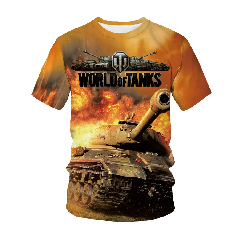 Summer Pop Game T Shirt World Of Tanks 3D Print Men\'s Women\'s Combat Streetwear O Neck Short Sleeve Oversized Loose Top