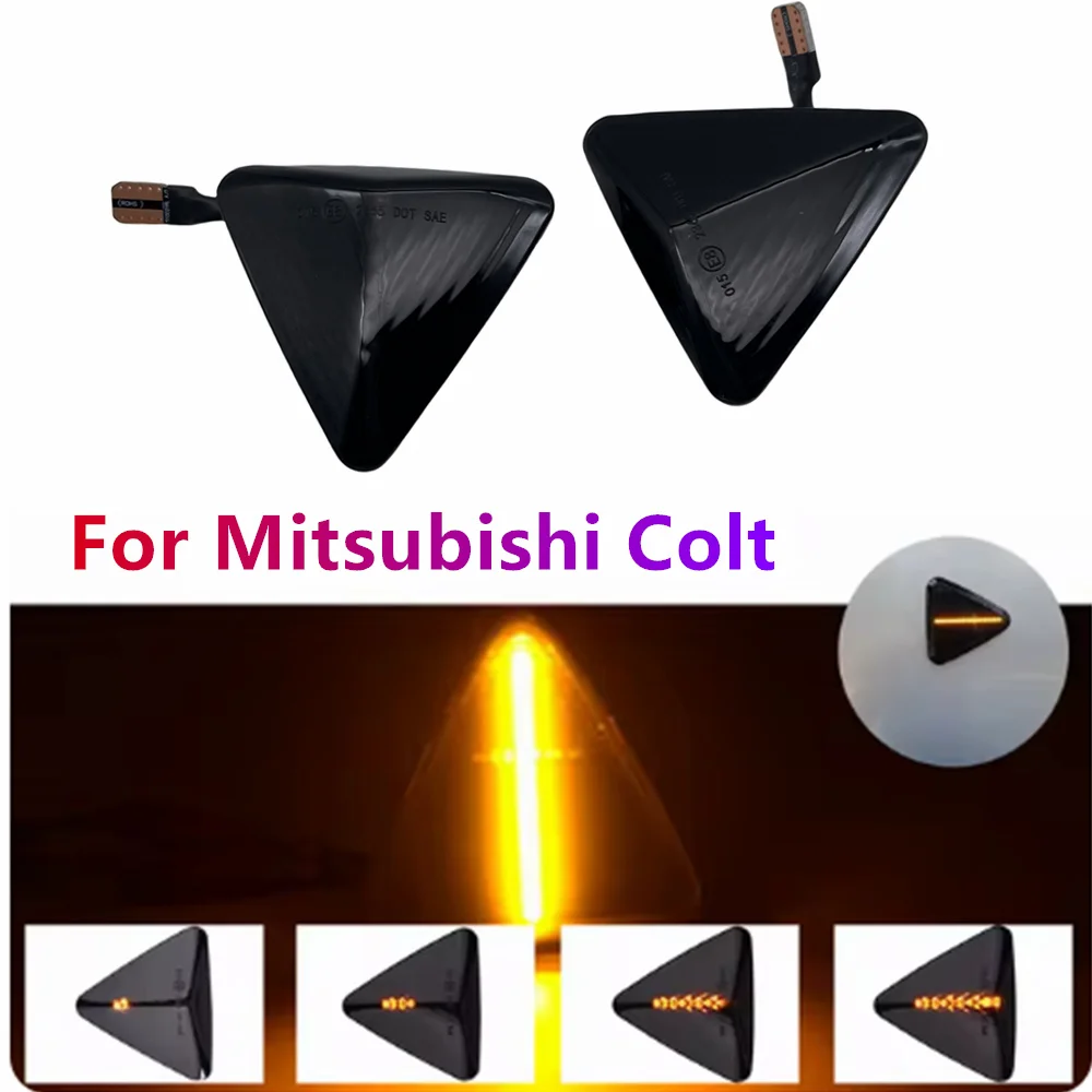 2PCS Dynamic Fender Turn Signals Light For Mitsubishi Colt CZC CZ3