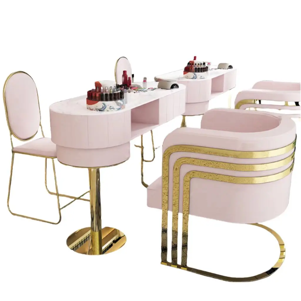 

Ультрасовременный маникюрный стол и стул для салона красоты, комплект для декора салона, оптовая продажа, стол для маникюра с пылесборником