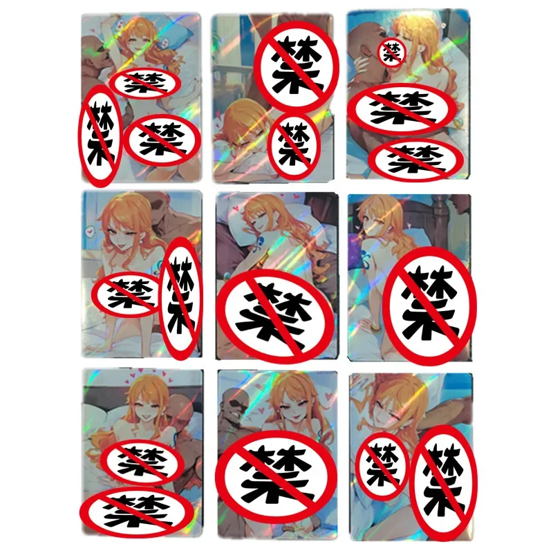 9Pcs/set Homemade Anime Card One Piece Nami Beach Swimsuit ACG Sexy Nude Card Game Toy Gift Comic Collection Card