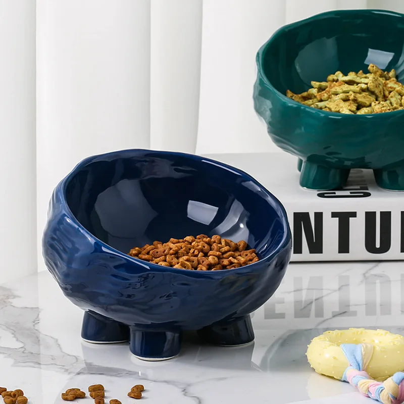 

Креативные керамические миски для питьевой воды, защита от переворачивания шеи, миска для кошек с косым ртом калибра, товары для домашних животных, 1 шт.