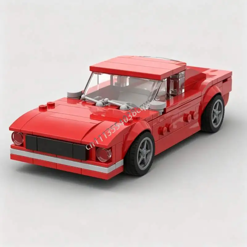 228PCS 1965 Mustang Fastback Classic Sports Car MOC Model Custom Puzzle DIY Creative Assembly Building Blocks Vintage Toy Gift