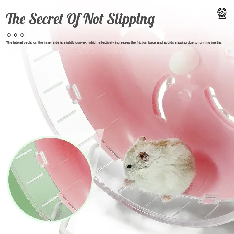 New Type Hamster Sport Running Wheel Rat Small Rodent Mice Silent Jogging Hamster Gerbil Exercise Play Toys Brackets Accessories