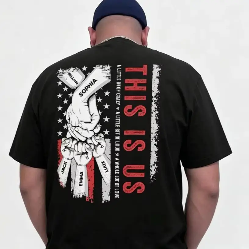 Custom Name Fist Bump T Shirt This Is Us Theme For Dad Grandpa Personalized Casual Short Sleeve