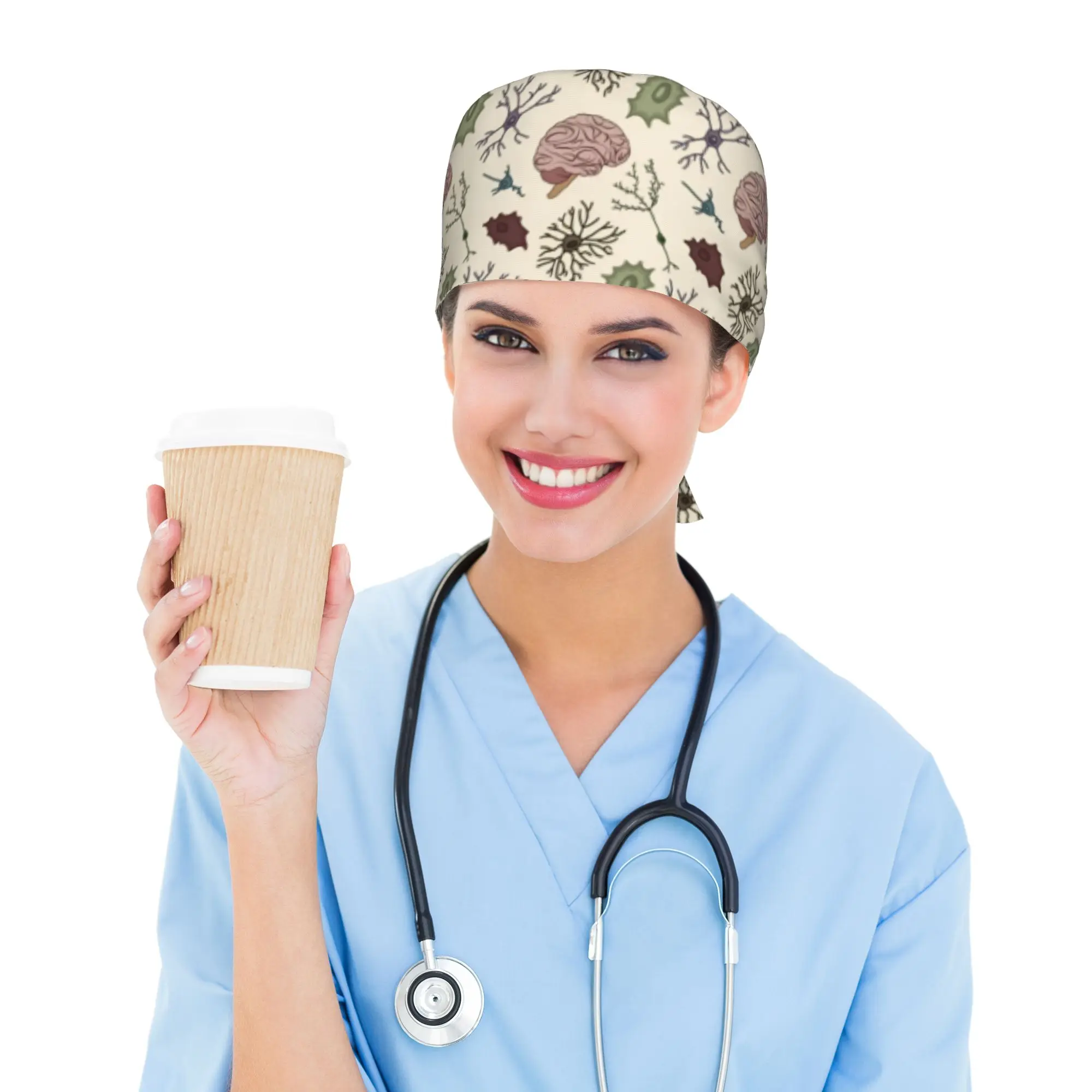 Regulowana Czapka Chirurgiczna Damska Męska do Pracy, Czapka Medyczna, Czapka Pielęgniarska, Czapka Lekarska, Czapka dla Dentysty