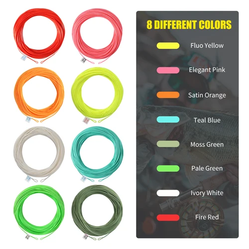 Imagen 2 del producto Línea de pesca con mosca flotante hacia adelante de 100 pies de peso Maximumcatch con dos bucles soldados 2wt/3wt/4wt/5wt/6wt/7wt/8wt