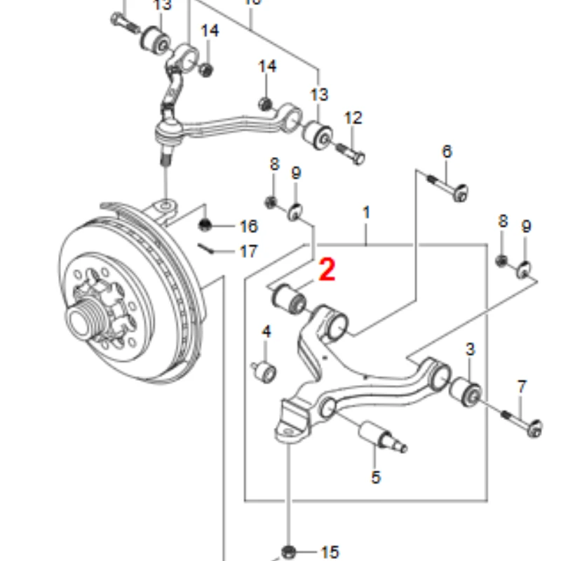 Front Suspension Lower Arm Bush For Ssangyong Actyon Rexton Kyron 4455209002=4455209003