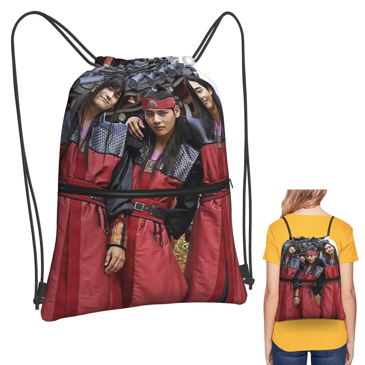 

Cast Of Hwarang TV Backpacks Multi-function Drawstring Bags Shoes Bag Book Bags for Travel Students