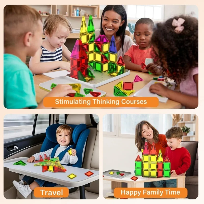 56PCS Kids Portable Mini Magnetic Building Block Toys STEM Preschool Learning Boys Girls Jigsaw Puzzle Sensory Toy Gift