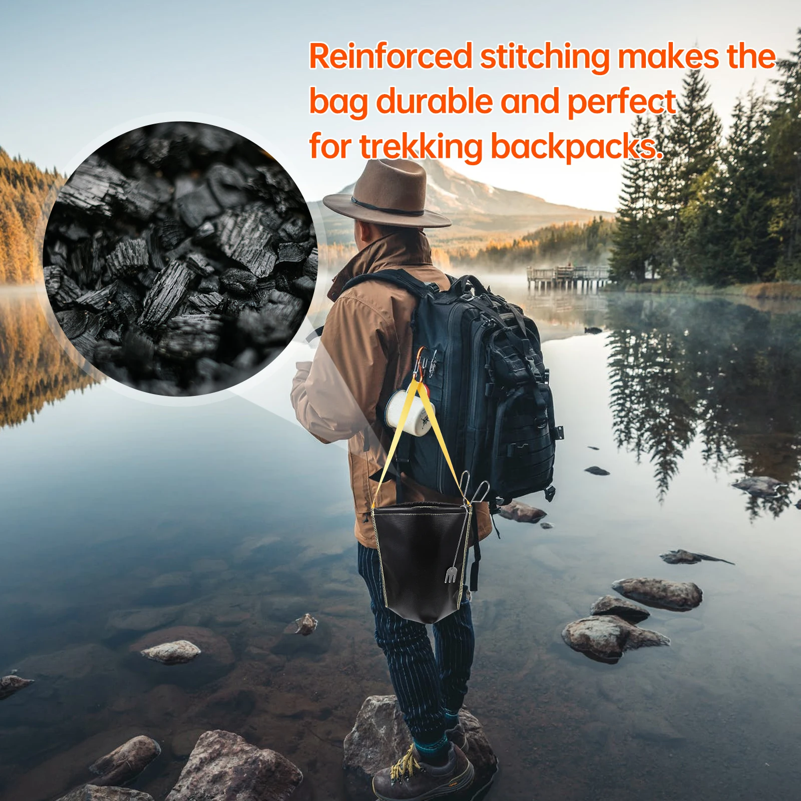 

1 set 1 set Carbon Ash Storage Bag Fire Retardant Heat Resistant Charcoal Carry Bag for Camping BBQ Outdoor Trekking Accessories