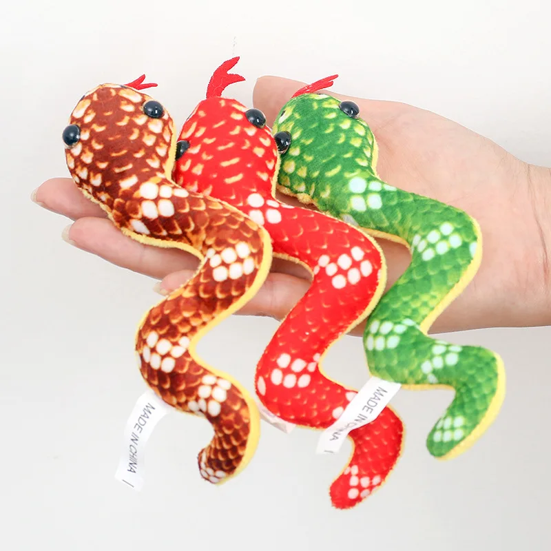 Mini Cute Magnetic Snake Plush Animal Doll Toys Creative Refrigerator Stickers Zodiac Snake Year Mascot Magnetic Plush Toy Gifts