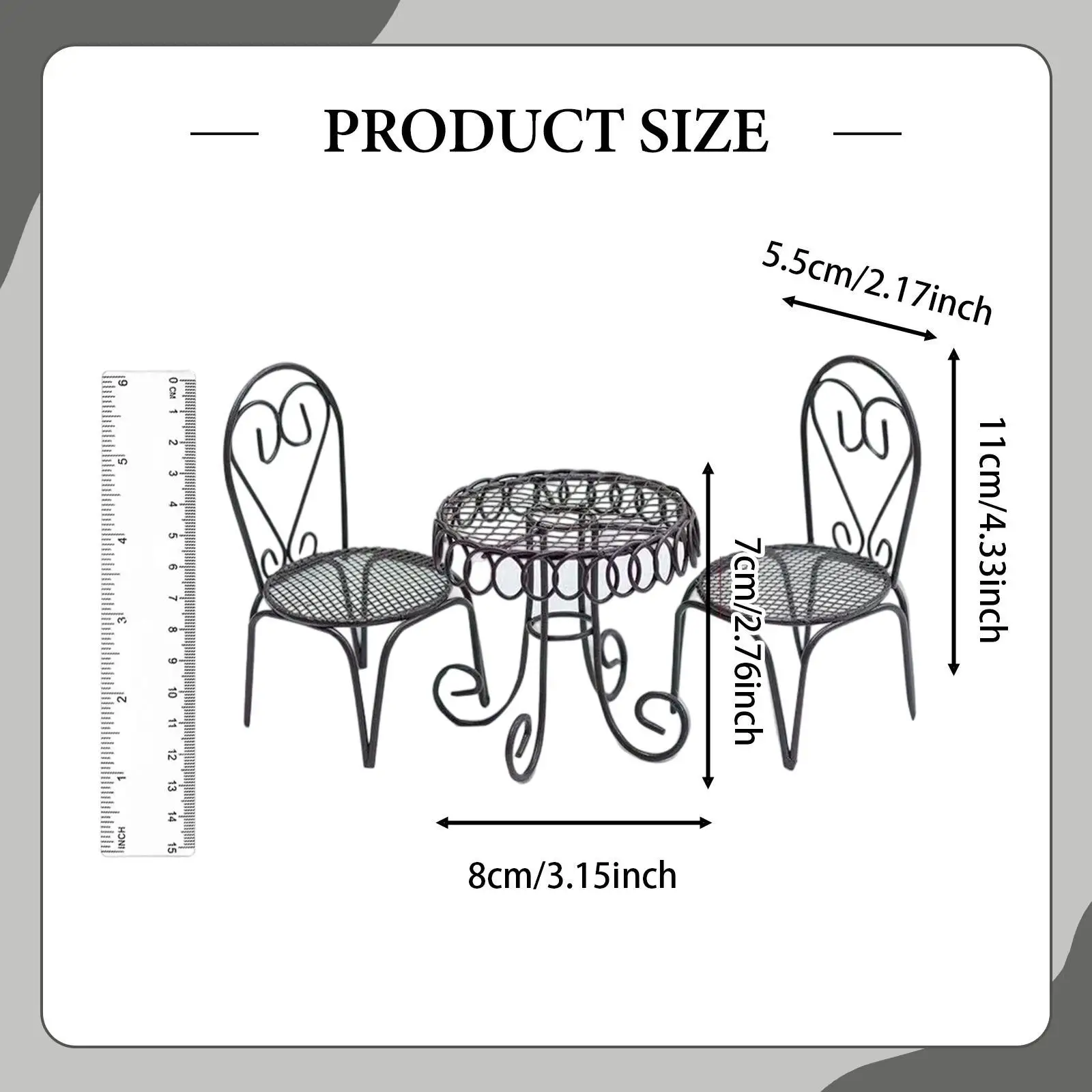 Ensemble de meubles pour maison de poupée, Mini Table et chaises, accessoires Photo modernes, échelle 1/12