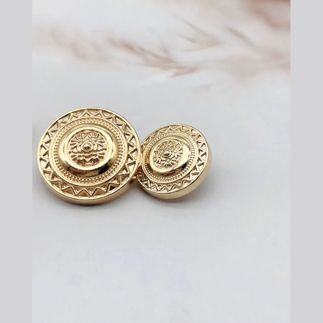 Round Pattern Metal Buttons 10PCS Of Vintage Suit Jacket Knitted Sweater Simple Decorative Buckle