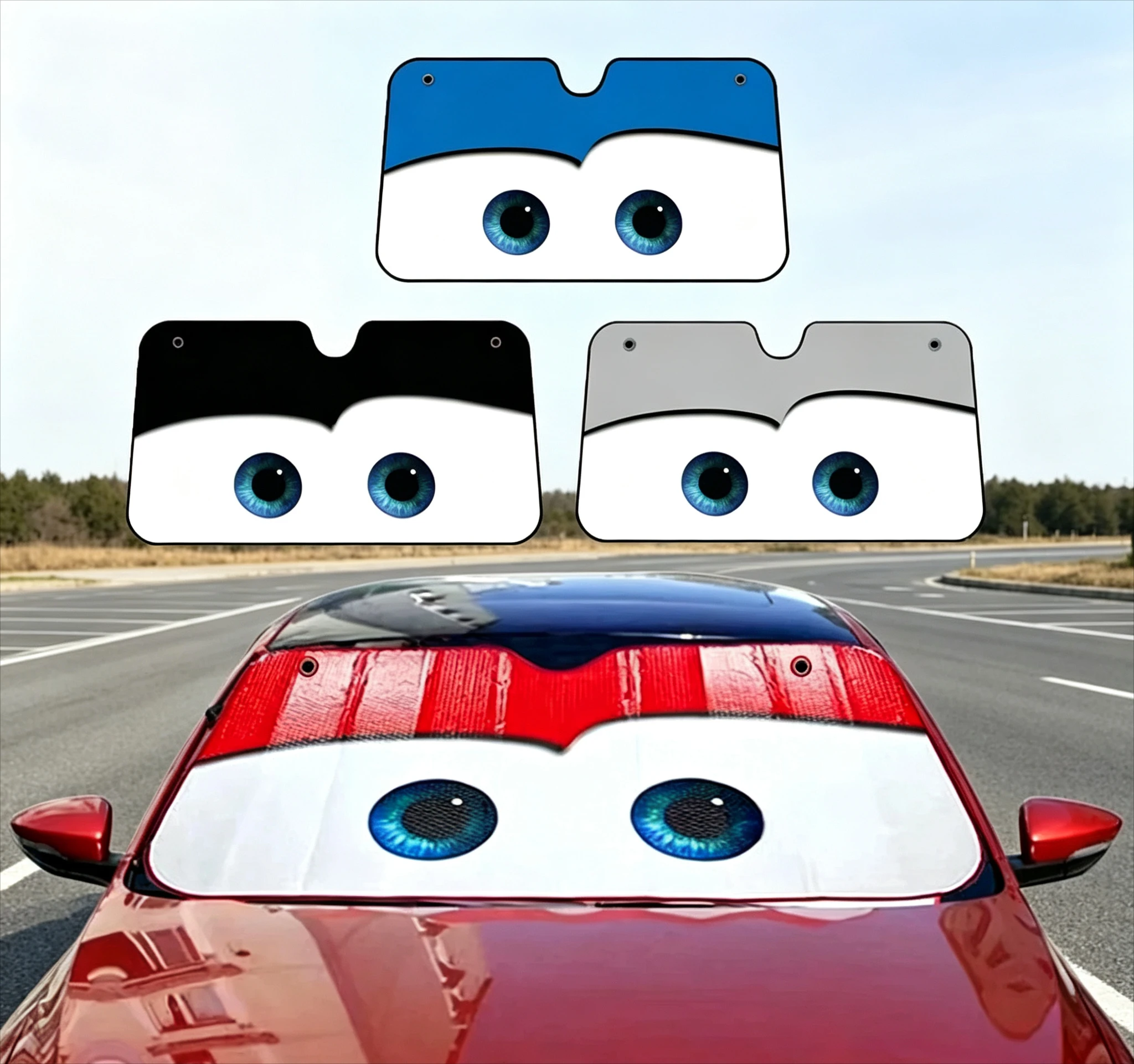 

4 Colors Eyes Heated Windshield Sunshade Car Window Cover Auto Sun Visor with Solar Protection